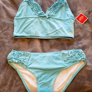 Juicy Couture Girls Two-piece bathing swimsuit size 14 Brand new. Terry cloth m